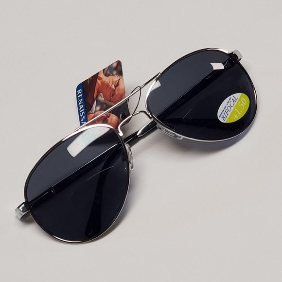 Design Line Aviator Sun Readers +1.50 Silver - Picture 1 of 6